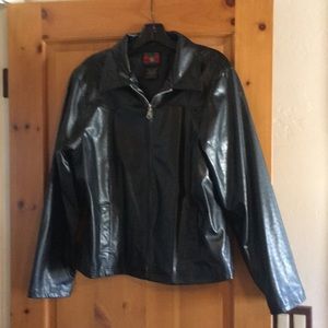 Black Faux Ostrich Jacket